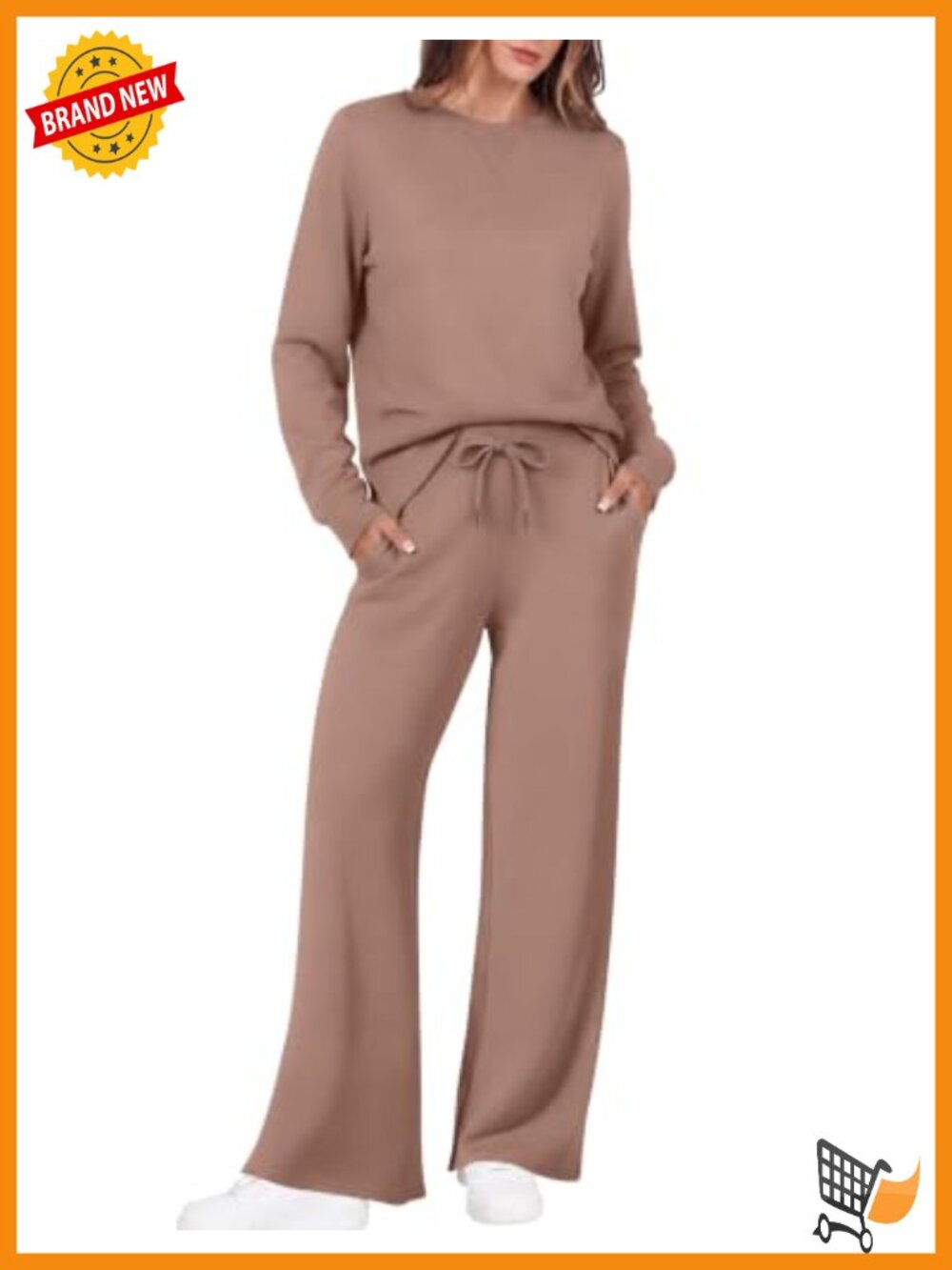 2 Piece Lounge Set Womens Viscose Wide Leg Sweatshirt Pants Matching Outfit
